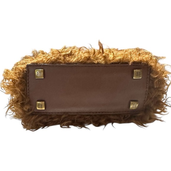 Erick Javits Leather & Brown Faux Fur Crossbody Bag NWT - Picture 3 of 7